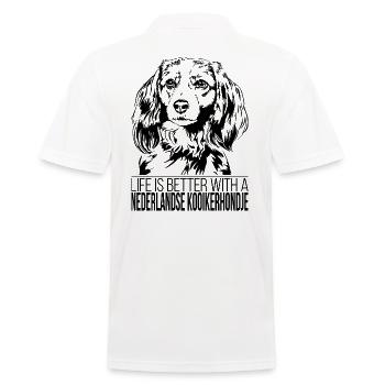 NEDERLANDSE KOOIKERHONDJE life is better Wilsigns - Polo Homme - blanc - Dos - Kai (181cm)