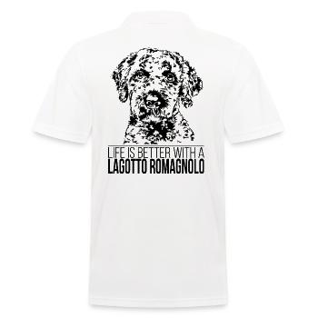 LAGOTTO ROMAGNOLO life is better Hunde Wilsigns - Men's Polo Shirt - white - Back - Kai (181cm)