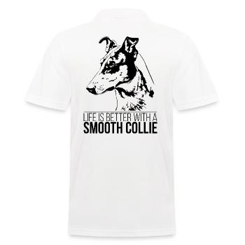 SMOOTH COLLIE life is better Hundespruch Hunde - Männer Poloshirt - Weiß - Hinten - Kai (181cm)