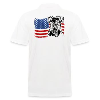 Schnauzer America Flag Chien Chiens Wilsigns - Polo Homme - blanc - Dos - Kai (181cm)