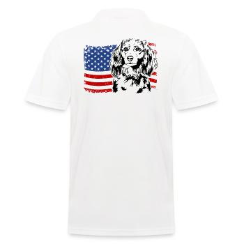 Nederlandse Kooikerhondje Amerika Flag Dogs - Polo Homme - blanc - Dos - Kai (181cm)