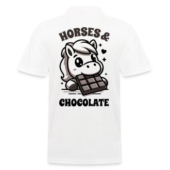 Chevaux et dicton de chocolat - Polo Homme - blanc - Dos - Kai (181cm)