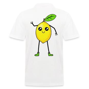 Zitrone Zitronen Frucht Früchte Vitamine - Männer Poloshirt - Weiß - Hinten - Kai (181cm)
