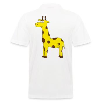 Giraffen - Männer Poloshirt - Weiß - Hinten - Kai (181cm)