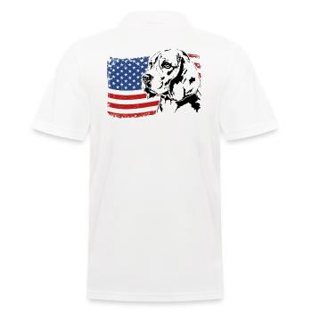 BEAGLE America Flag Dogs Dog Wilsigns - Men's Polo Shirt - white - Back - Kai (181cm)