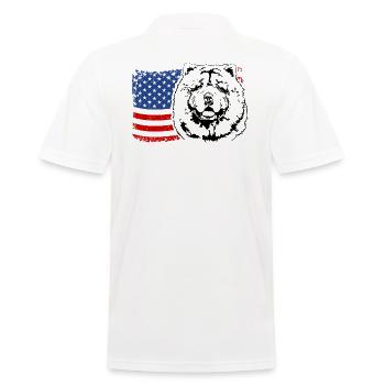 CHOW CHOW Amerika Fahne Hunde Wilsigns - Männer Poloshirt - Weiß - Hinten - Kai (181cm)