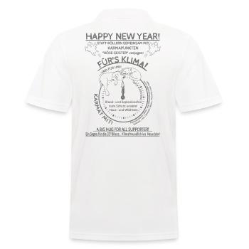 Sylvester Hund Katze Maus SabineVegan HerzAufShirt - Männer Poloshirt - Weiß - Hinten - Kai (181cm)
