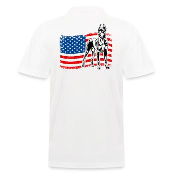 Doberman America Flag Dogs Dobie Wilsigns - Men's Polo Shirt - white - Back - Kai (181cm)