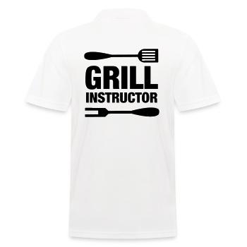 Grill Instructor grillen Barbecue Grillmeister - Polo Homme - blanc - Dos - Kai (181cm)