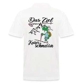 Bergwandern "Kaiserschmarrn" servus alpin Almhütte - Männer Poloshirt - Weiß - Hinten - Kai (181cm)