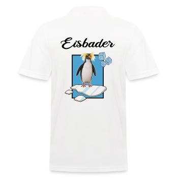 Eisbader "Winterschwimmer pinguin" Eisbad - Männer Poloshirt - Weiß - Hinten - Kai (181cm)