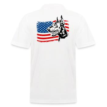 Doberman America Flag Dogs Dobie Wilsigns - Men's Polo Shirt - white - Back - Kai (181cm)