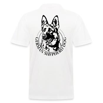 GERMAN SHEPHERD DOG Portrait Hund Wilsigns - Men's Polo Shirt - white - Back - Kai (181cm)