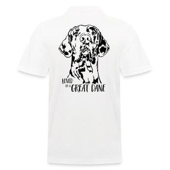 Loved by a Great Dane Dog Saying Dog Wilsigns - Men's Polo Shirt - white - Back - Kai (181cm)