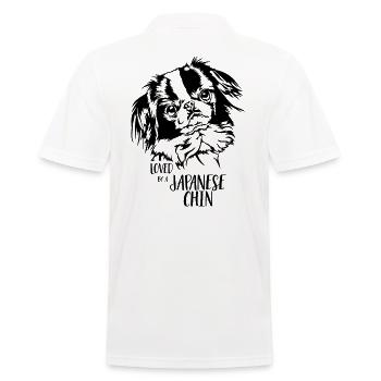 Aimé par un chien japonais menton disant chien Wilsigns - Polo Homme - blanc - Dos - Kai (181cm)
