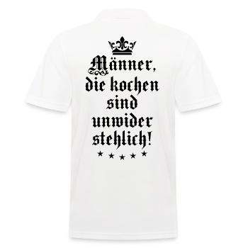 07 Männer die kochen sind unwiderstehlich Koch - Männer Poloshirt - Weiß - Hinten - Kai (181cm)
