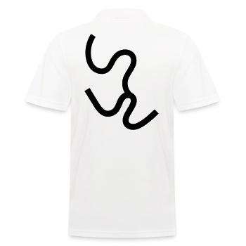 Linienform random lines zufällige Linien - Männer Poloshirt - Weiß - Hinten - Kai (181cm)
