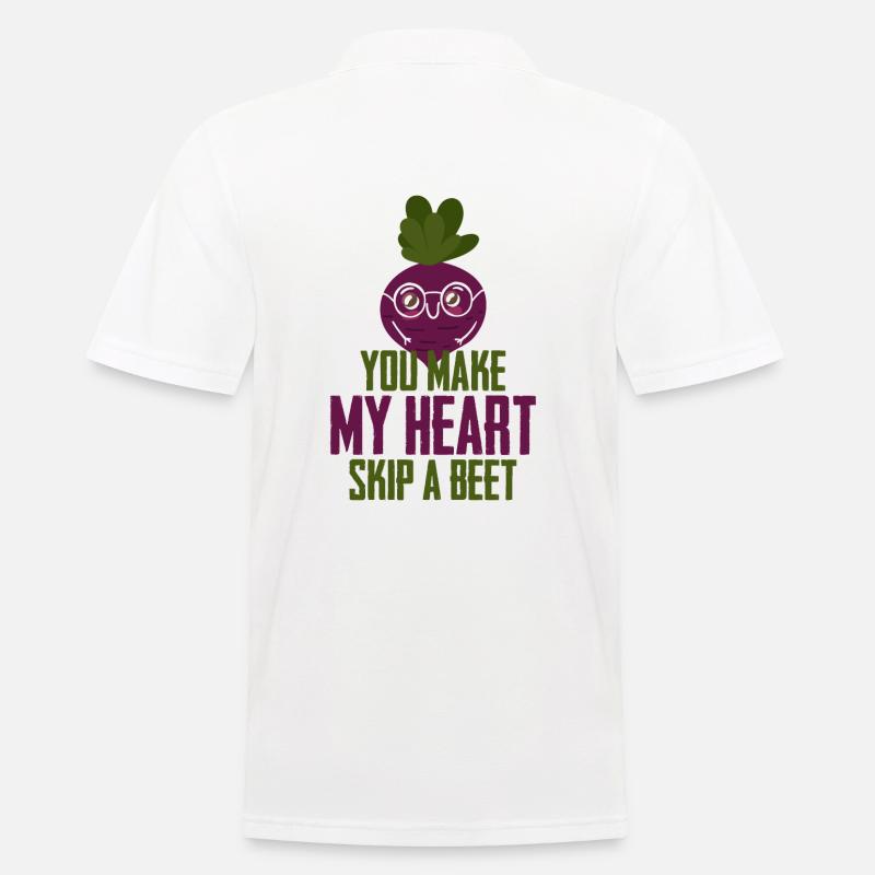 Hear Skip A Beet Jeu de mots Herz Beat Rübe Violet - Polo Homme - blanc