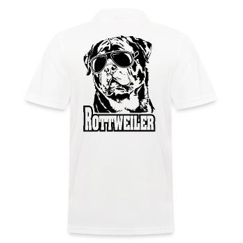Funny ROTTWEILER cool sunglasses dog dog - Men's Polo Shirt - white - Back - Kai (181cm)
