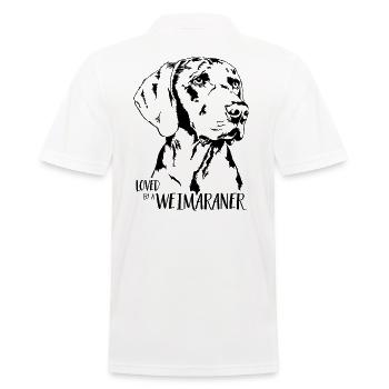 Aimé par un Weimaraner Hundespruch Hunde Wilsigns - Polo Homme - blanc - Dos - Kai (181cm)