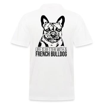 La vie de bouledogue français est meilleure Dog Dog Wilsigns - Polo Homme - blanc - Dos - Kai (181cm)