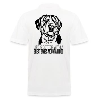 La vie du Grand Bouvier Suisse est meilleure Wilsigns - Polo Homme - blanc - Dos - Kai (181cm)