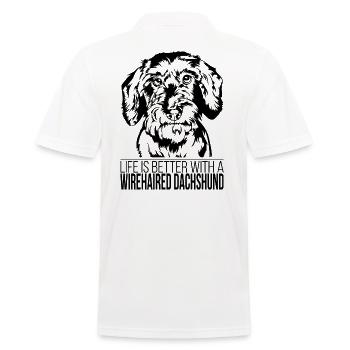 Wirehaired Dachshund life is better Dogs Wilsigns - Men's Polo Shirt - white - Back - Kai (181cm)