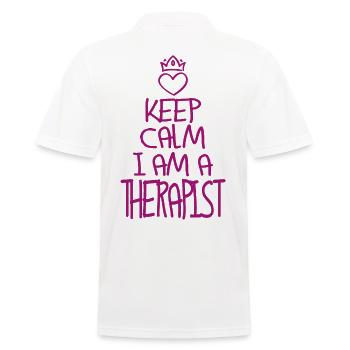 Keep Calm Therapist Cool Thérapeute Cadeau - Polo Homme - blanc - Dos - Kai (181cm)