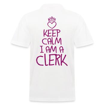 Keep Calm Clerk - Men's Polo Shirt - white - Back - Kai (181cm)