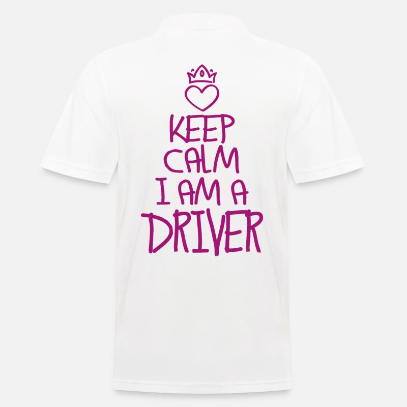 Keep Calm Fahrer cool Geschenk - Männer Poloshirt - Weiß