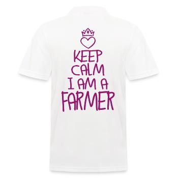 Keep Calm Landwirt cool Geschenk Bauer - Männer Poloshirt - Weiß - Hinten - Kai (181cm)