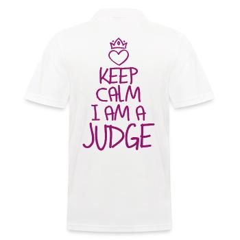 Keep Calm Judge cool Judge Gift - Men's Polo Shirt - white - Back - Kai (181cm)