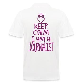 Restez calme Journaliste cool Cadeau de journaliste - Polo Homme - blanc - Dos - Kai (181cm)