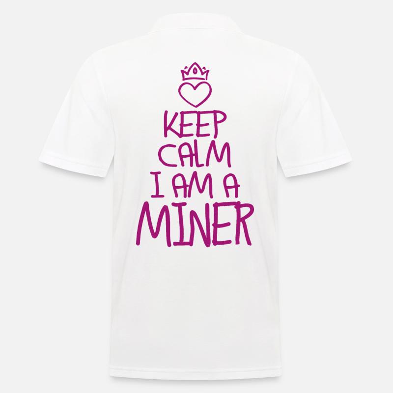Keep Calm Bergwerkarbeiter - Männer Poloshirt - Weiß
