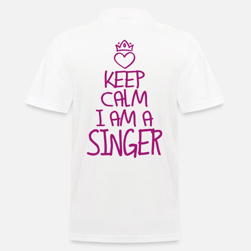 Keep Calm Singer Cool Singer Gift - Men's Polo Shirt - white