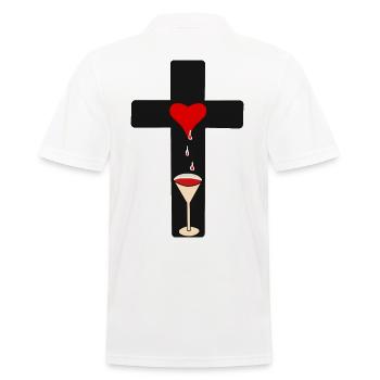 Kreuz Christi Blut Horror Halloween Grufti Okkult - Männer Poloshirt - Weiß - Hinten - Kai (181cm)