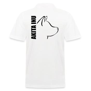 AKITA INU PROFIL - Männer Poloshirt - Weiß - Hinten - Kai (181cm)