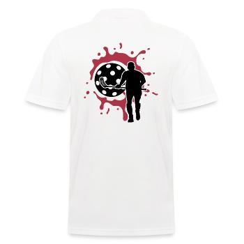 floorball floorball floorball joueur bandy - Polo Homme - blanc - Dos - Kai (181cm)