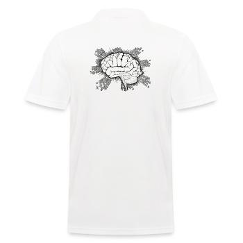 Brain Funfair Doodle Design - Men's Polo Shirt - white - Back - Kai (181cm)