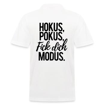 Hokus Pokus Fick Dich Modus Spruch Sarkasmus - Männer Poloshirt - Weiß - Hinten - Kai (181cm)