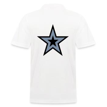 GLÜCKSSTERN - Männer Poloshirt - Weiß - Hinten - Kai (181cm)
