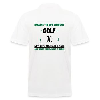 Stell dir das Leben ohne Golf vor - Männer Poloshirt - Weiß - Hinten - Kai (181cm)