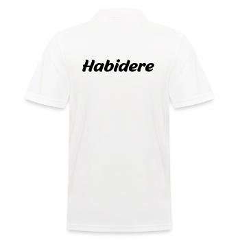 Habidere - österreichischer Dialekt - Männer Poloshirt - Weiß - Hinten - Kai (181cm)