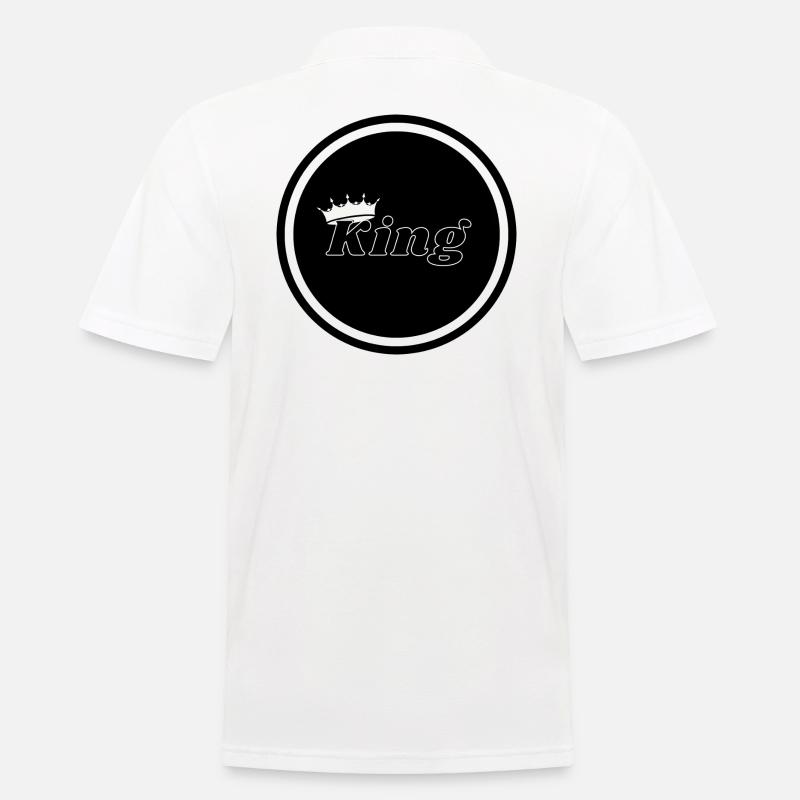 King - Männer Poloshirt - Weiß