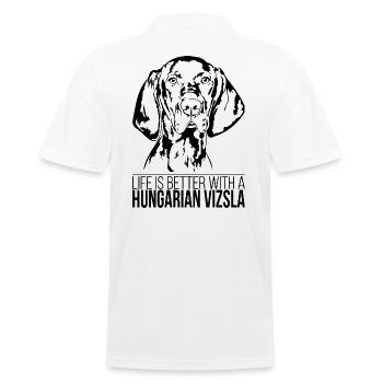 Hungarian Vizsla life is better Hunde Wilsigns - Männer Poloshirt - Weiß - Hinten - Kai (181cm)