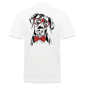 DOBERMANN Glasses Dogs Smart Dog - Men's Polo Shirt - white - Back - Kai (181cm)