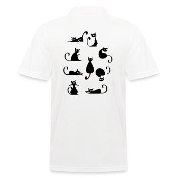 verschiedene Katzen Optik - Männer Poloshirt - Weiß - Hinten - Kai (181cm)
