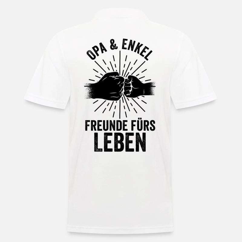Großvater Enkel Opa - Männer Poloshirt - Weiß