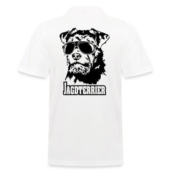 Jagdterrier cool Sonnenbrille Hunde Hund Wilsigns - Männer Poloshirt - Weiß - Hinten - Kai (181cm)