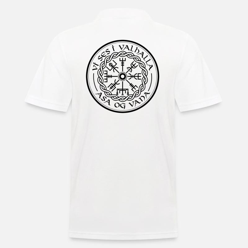 Vegvisir Vikinger Walhalla Spruch Kompass - Männer Poloshirt - Weiß